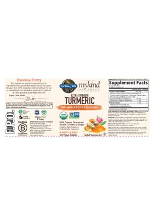 Garden of Life mykind Organics Extra Strength Turmeric -- turmeric supplement, organic turmeric - Back