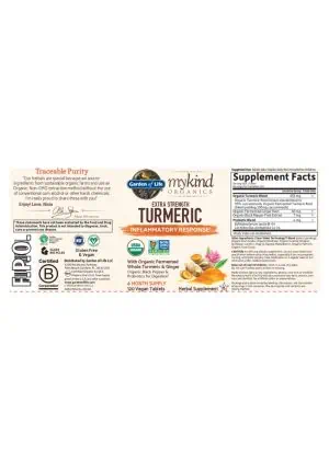 Garden of Life mykind Organics Extra Strength Turmeric -- turmeric supplement, organic turmeric - Back