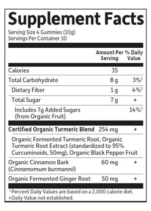 mykind Organics Herbal Turmeric — Organic Turmeric, Gummies - Back