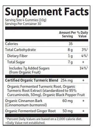 mykind Organics Herbal Turmeric — Organic Turmeric, Gummies - Back