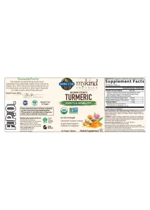 Garden of Life Maximum Strength Turmeric — Joint Health, Mobility Support - Back