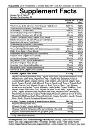Garden of Life mykind Organics Mens Multi 40+ — Organic Multivitamin, Whole Food Supplement - Back