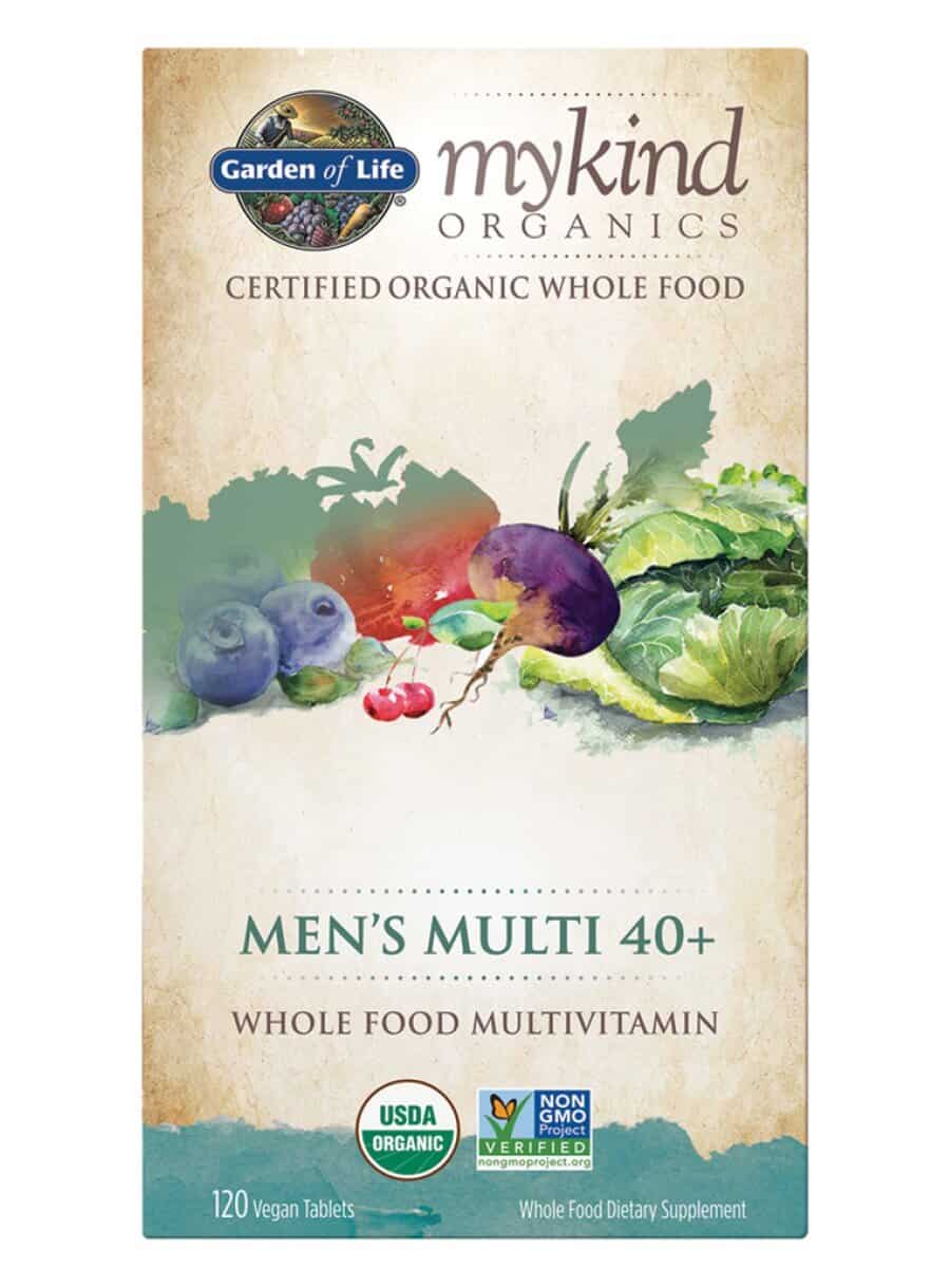 Garden of Life mykind Organics Mens Multi 40+ — Organic Multivitamin, Whole Food Supplement