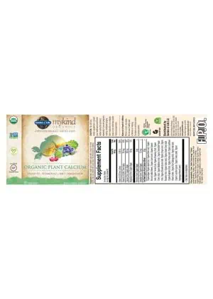 Garden of Life mykind Organics Organic Plant Calcium — vegan calcium supplement, organic calcium - Back