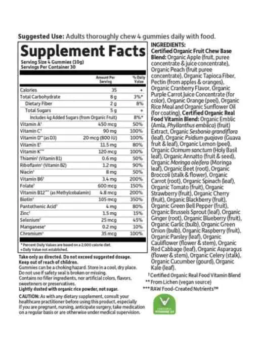 mykind Organics Prenatal Multi Gummies — Organic Fruit, Whole Food Vitamins - Back