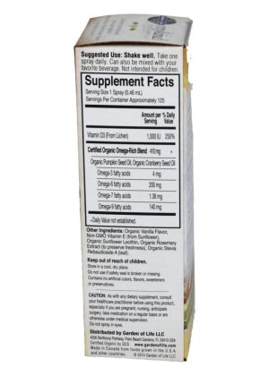 Garden of Life mykind Organics Vegan D3 — Vitamin D3, Organic Spray - Back