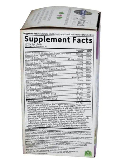 Garden of Life mykind Organics Women's Once Daily -- organic multivitamin, whole food supplement - Back