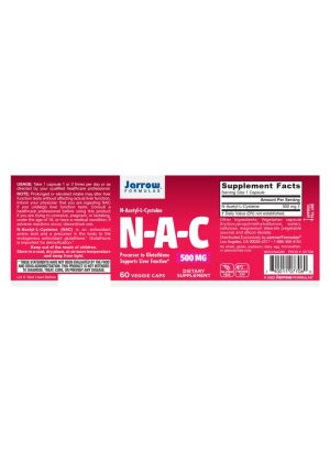 Jarrow Formulas N-A-C (N-Acetyl-L-Cysteine) 500mg -- antioxidant support, liver health - Back