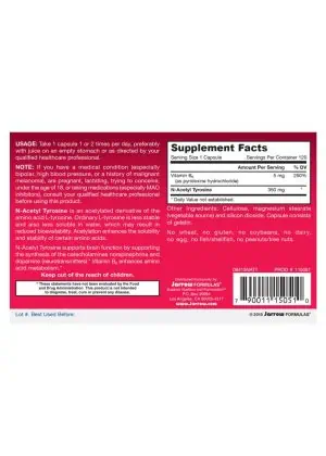 Jarrow Formulas N-Acetyl Tyrosine -- brain function, neurotransmitter support - Back
