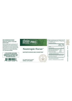 Gaia Herbs Nootropic Focus — Supports Mood and Cognition - Back