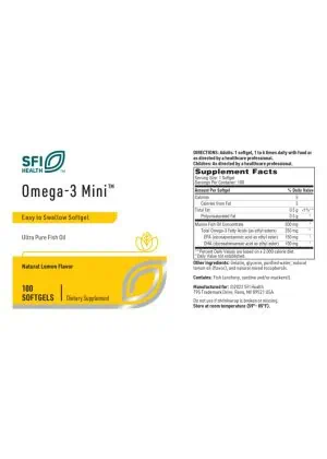 SFI Health Omega-3 Mini™ — Omega-3 Fatty Acids, Fish Oil - Back