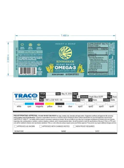 Sunwarrior Omega-3 Vegan DHA & EPA -- plant-based omega-3, algae oil - Back