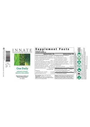 Innate Response One Daily -- multivitamin, daily supplement - Back