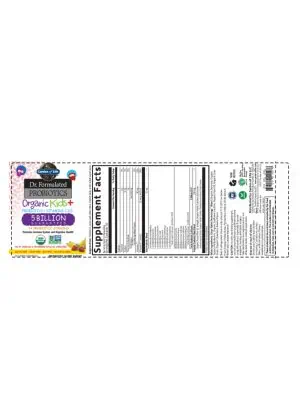 Garden of Life Dr. Formulated Probiotics Organic Kids+ -- kids probiotics, organic probiotics - Back