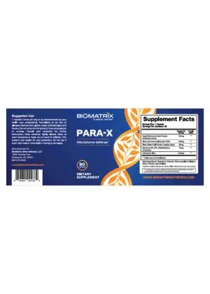 Biomatrix Para-X -- microbiome support, detoxification - Back