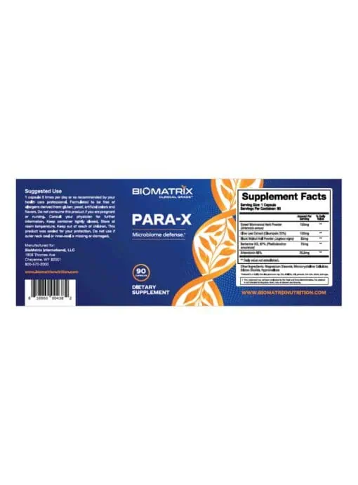 Biomatrix Para-X -- microbiome support, detoxification - Back