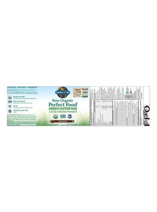 Garden of Life Raw Organic Perfect Food — Green Superfood, Nutrient-Dense Greens - Back