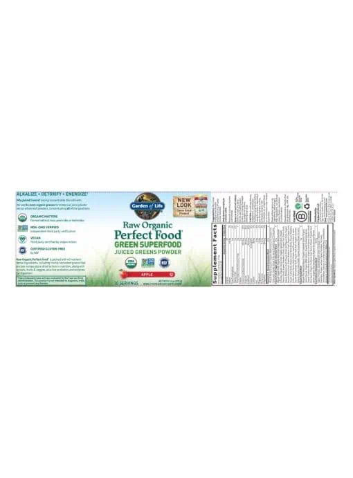Raw Organic Perfect Food — Green Superfood, Juiced Greens Powder - Back