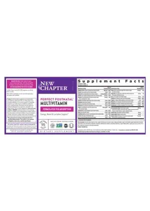 New Chapter Perfect Postnatal(TM) -- whole-food multivitamin, lactation support - Back