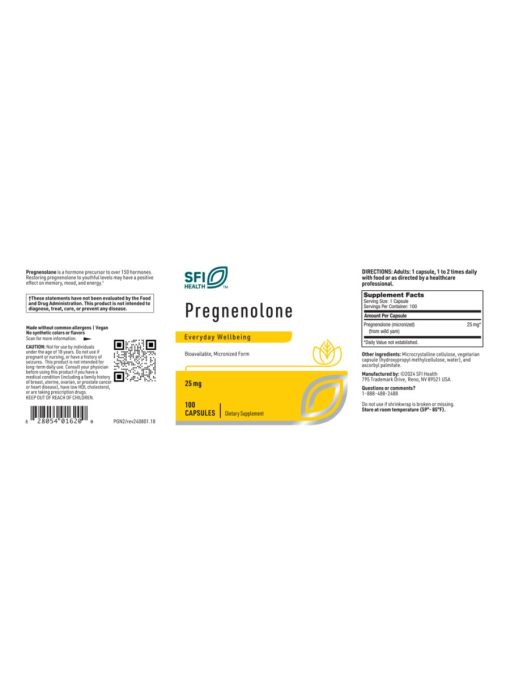 SFI Health Pregnenolone — Hormonal Balance, Everyday Wellbeing - Back