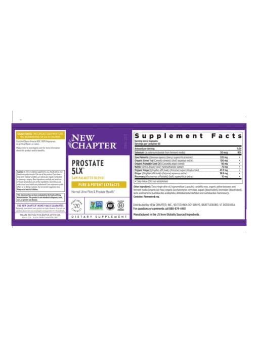 New Chapter Prostate 5LX(TM) -- prostate health, saw palmetto - Back