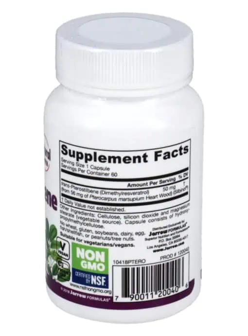 Jarrow Formulas Pterostilbene -- pterostilbene supplement, healthy aging support - Back
