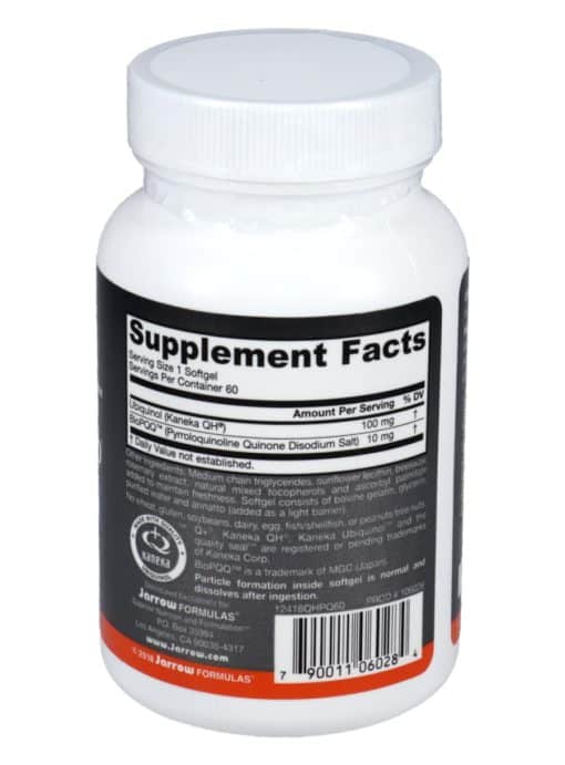 Jarrow Formulas QH + PQQ -- mitochondrial support, heart health - Back
