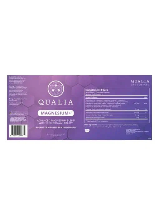 QUALIA MAGNESIUM+ — magnesium supplement, high bioavailability - Back