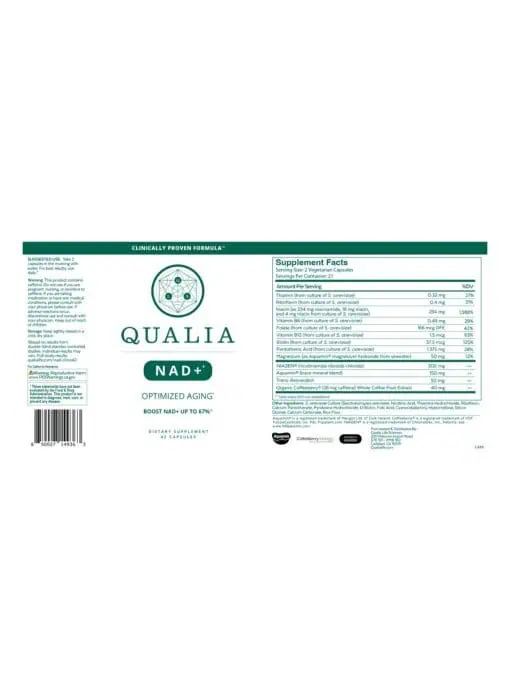 Qualia NAD+ — Boost NAD+ Levels, Support Cellular Energy - Back