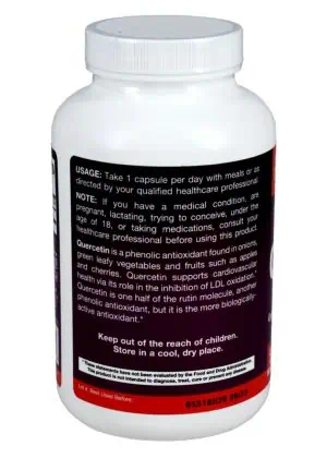 Jarrow Formulas Quercetin 500mg -- antioxidant support, cardiovascular health - Back