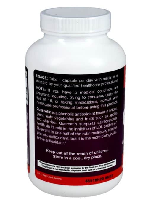 Jarrow Formulas Quercetin 500mg -- antioxidant support, cardiovascular health - Back