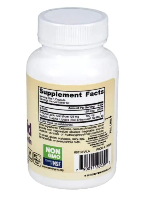 Jarrow Formulas R-Alpha Lipoic Acid + Biotin -- high bioavailability, energy support - Back