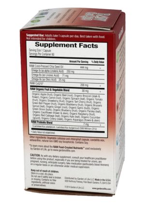 Garden of Life RAW CoQ10 -- antioxidant support, cardiovascular health - Back