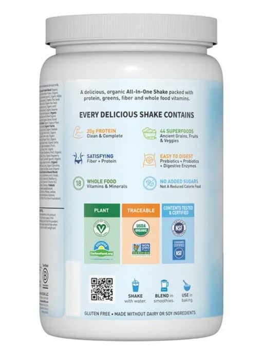 Garden of Life Raw Organic Meal — plant-based protein, meal replacement - Back