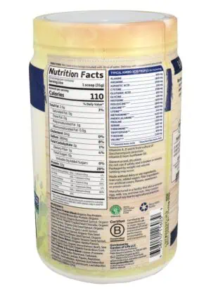 Garden of Life RAW Organic Protein - Real Raw Vanilla -- vegan protein powder, organic protein - Back