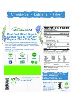 Garden of Life RAW Organics Real Cold Milled Organic Golden Flaxseed & Organic Chia Seed -- organic flaxseed, - Back