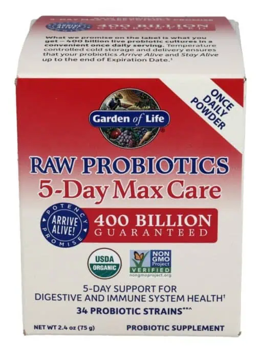 Garden of Life RAW Probiotics 5-Day Max Care — Probiotic Support, Digestive Health