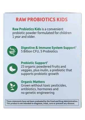 Garden of Life RAW Probiotics Kids -- organic probiotics, children's health - Back