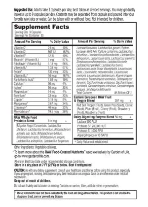 Garden of Life RAW Probiotics Men 50 & Wiser — Probiotics, Digestive Health - Back