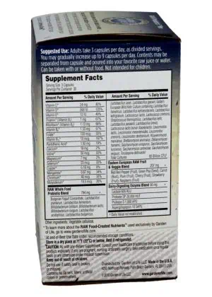 Garden of Life RAW Probiotics Men -- probiotics for men, digestive health - Back