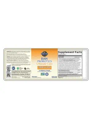 Garden of Life RAW Probiotics Ultimate Care -- probiotics, digestive health - Back