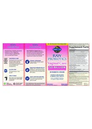 Garden of Life RAW Probiotics Vaginal Care — Probiotics for Women, Vaginal Health - Back