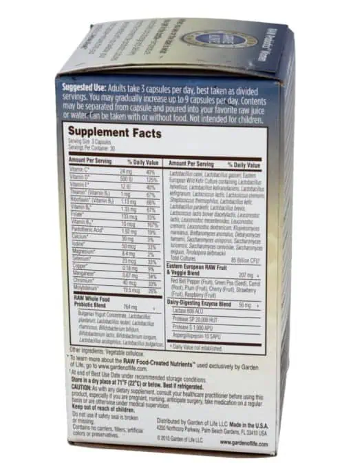 Garden of Life RAW Probiotics Women — Probiotics, Women's Health - Back