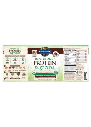 Garden of Life Raw Organic Protein & Greens — Organic Plant Formula, Nutrient-Rich - Back