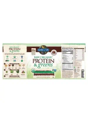 Garden of Life Raw Organic Protein & Greens — Organic Plant Formula, Nutrient-Rich - Back