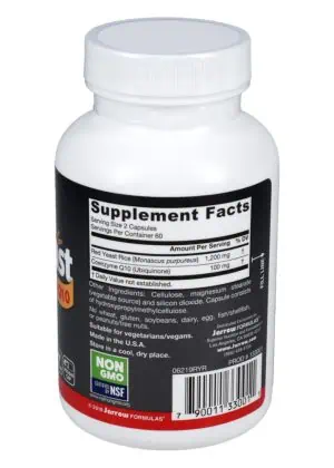 Jarrow Formulas Red Yeast Rice + CoQ10 600mg -- cardiovascular health, heart support - Back
