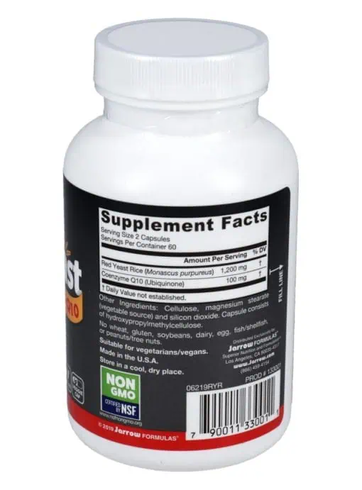 Jarrow Formulas Red Yeast Rice + CoQ10 600mg -- cardiovascular health, heart support - Back