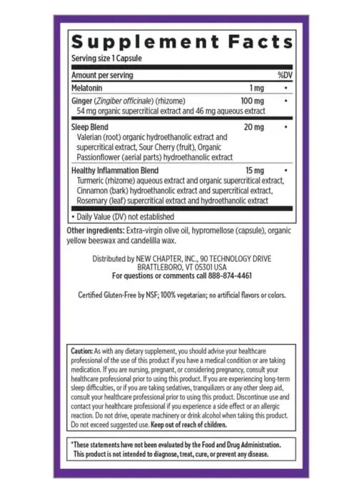 New Chapter Restful Sleep + Pain -- sleep supplement, herbal pain relief - Back