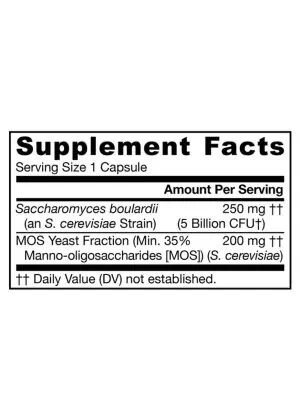 Jarrow Formulas Saccharomyces Boulardii + MOS -- probiotic supplement, digestive health - Back