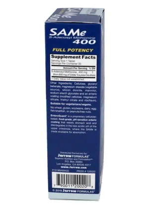 Jarrow Formulas SAM-e 400mg -- joint support, mood enhancement - Back